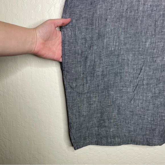 Vikolino 100% European Washed Linen Boho Tunic Dress Size S Lagenlook Charcoal - Picture 5 of 8